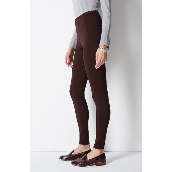J.JILL Women's Brown Ponte Slim Leg Pull-On Pants Size XS Hi Rise Knit Leggings - Picture 1 of 8